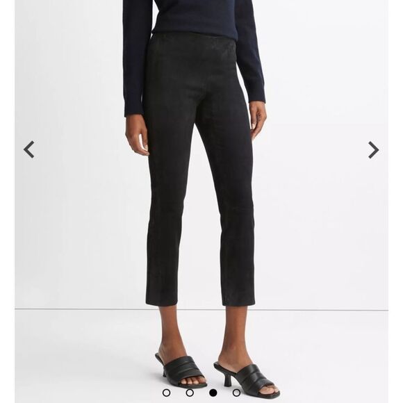 NWT Vince Stretch Suede Split Hem Cropped Pant Coastal Blue size XS - Picture 3 of 10